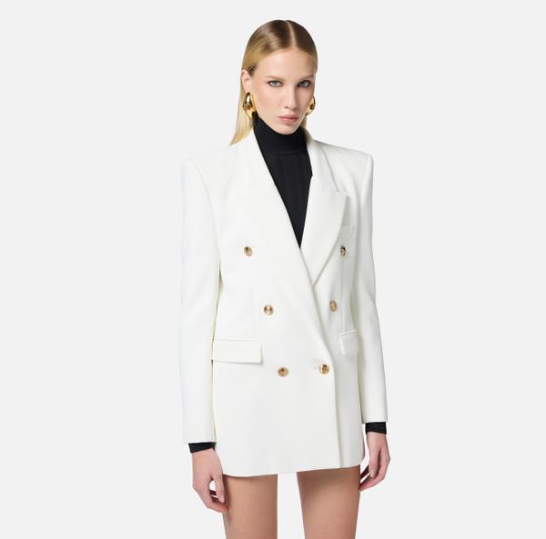 Elisabetta Franchi Veste En Crêpe Avec Boutons Dorés