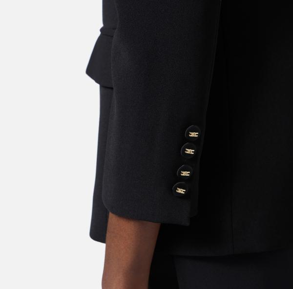 Elisabetta Franchi Veste En Crêpe Avec Boutons En Satin à Logo