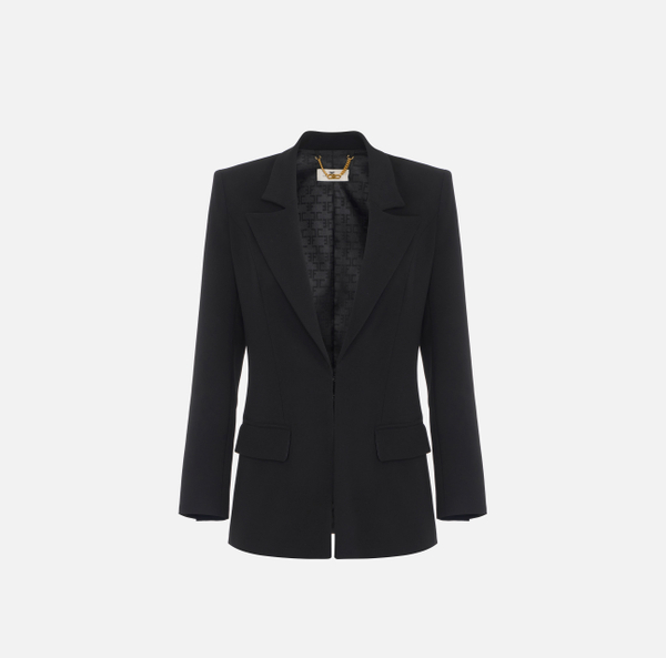 elisabetta franchi Veste en crêpe avec boutons en satin à logo