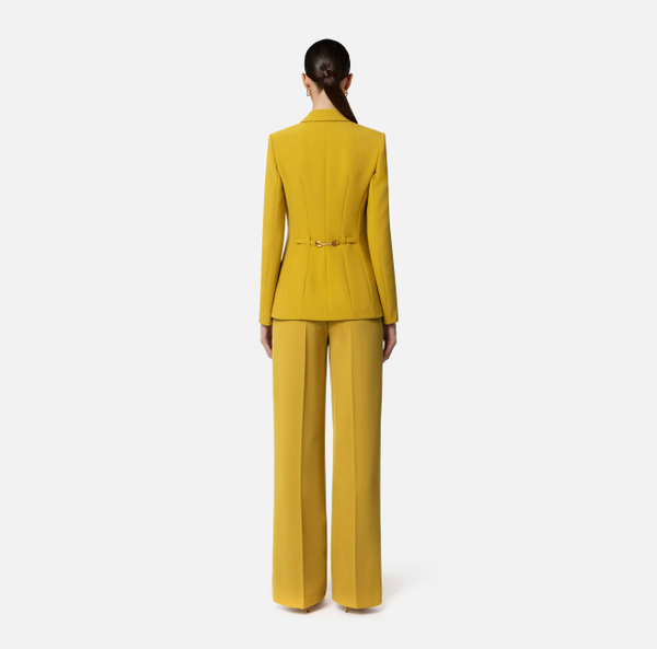 Elisabetta Franchi Veste En Crêpe Avec Broderie Et Ceinture