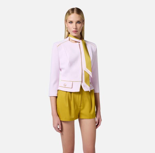 Elisabetta Franchi Veste En Crêpe Avec Foulard Bicolore