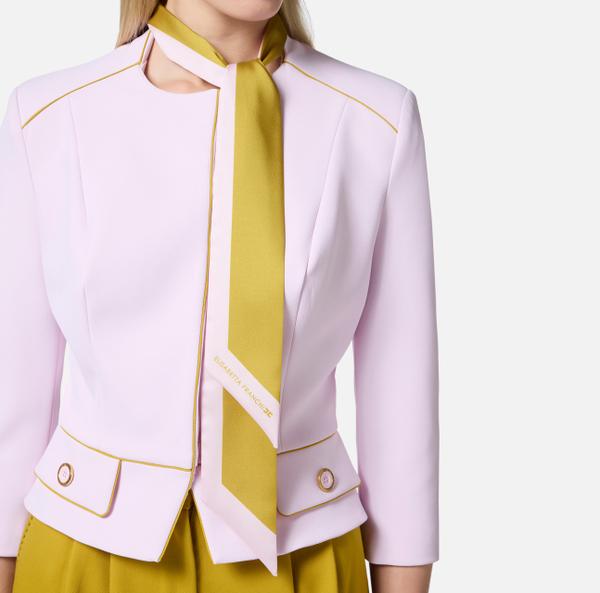 Elisabetta Franchi Veste En Crêpe Avec Foulard Bicolore