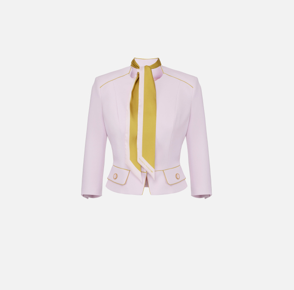 elisabetta franchi Veste en crêpe avec foulard bicolore