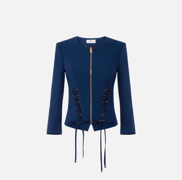 elisabetta franchi Veste en crêpe avec lacets croisés