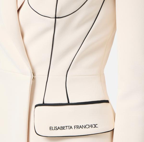 Elisabetta Franchi Veste En Crêpe Avec Piping Contrasté