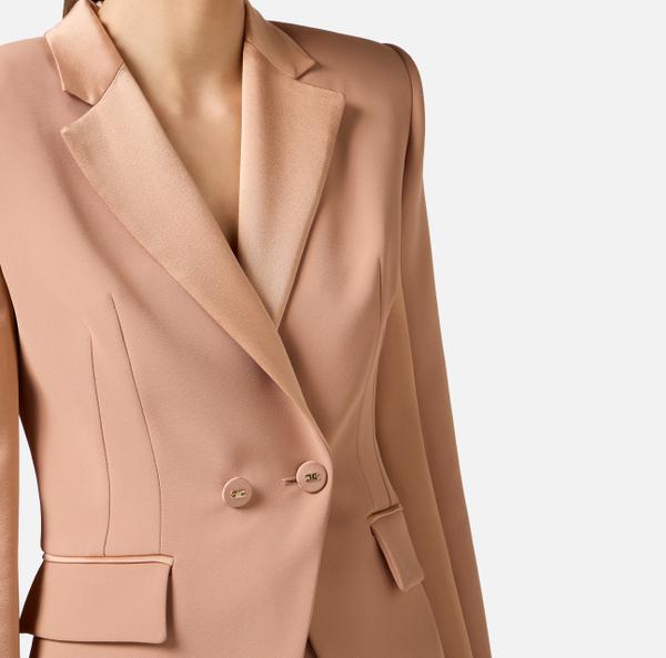 Elisabetta Franchi Veste En Crêpe Avec Revers En Satin