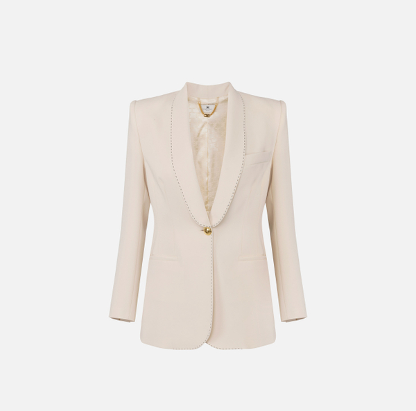 elisabetta franchi Veste en crêpe avec surpiqûres contrastées