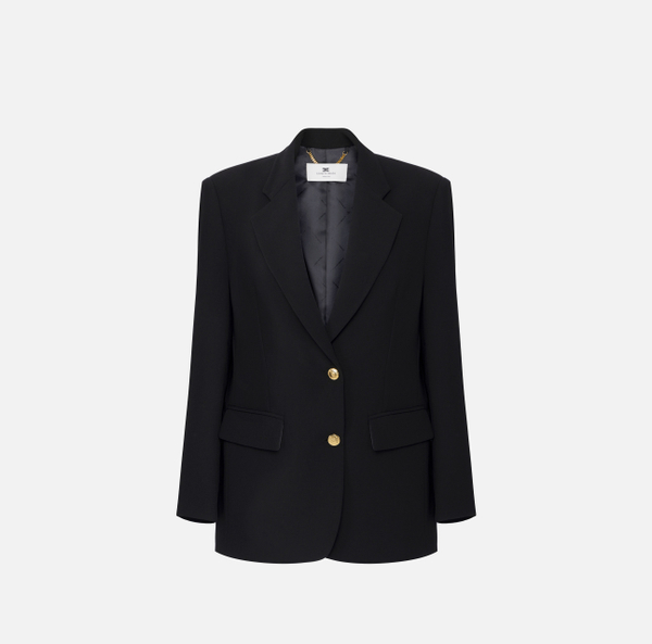 elisabetta franchi Veste en crêpe fluide avec boutons dorés