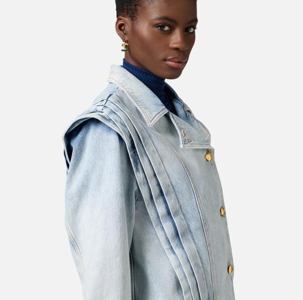Elisabetta Franchi Veste En Denim Avec épaule Aileron