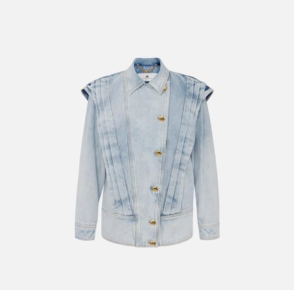 elisabetta franchi Veste en denim avec épaule aileron elisabetta franchi Veste en denim avec épaule aileron