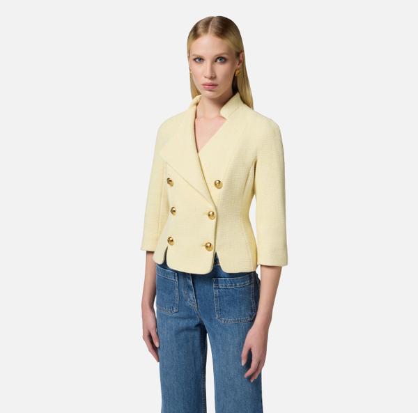 Elisabetta Franchi Veste En Diamond Tweed Avec Boutons Logotés