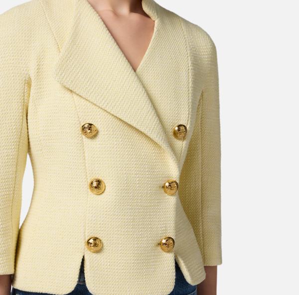 Elisabetta Franchi Veste En Diamond Tweed Avec Boutons Logotés