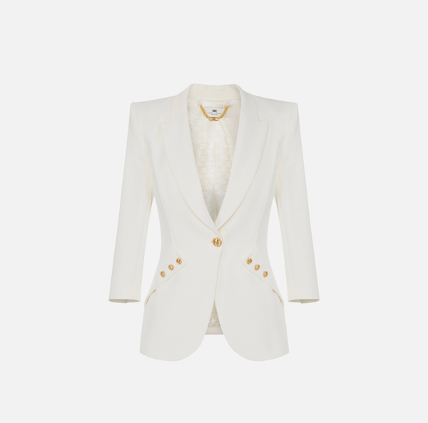 elisabetta franchi Veste en double crêpe léger avec boutons logotés