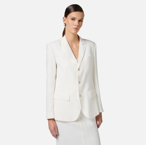 Elisabetta Franchi Veste En Gabardine De Lin Mélangé