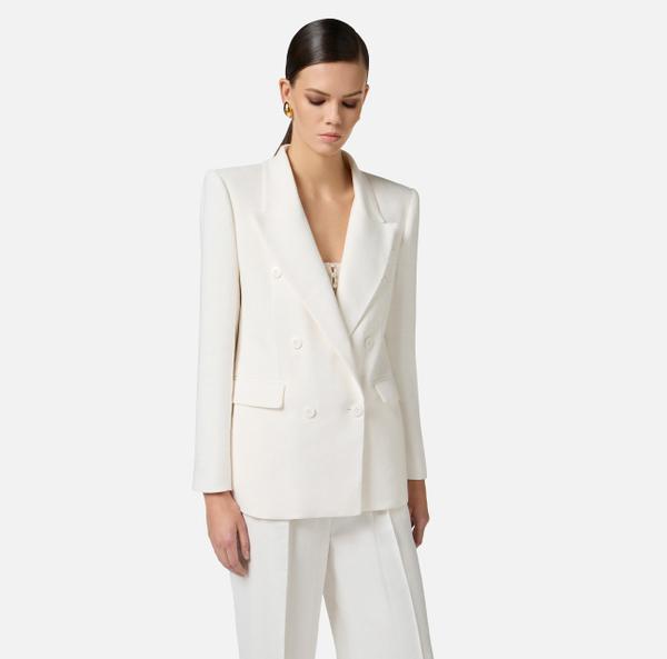 Elisabetta Franchi Veste En Gabardine De Lin Mélangé