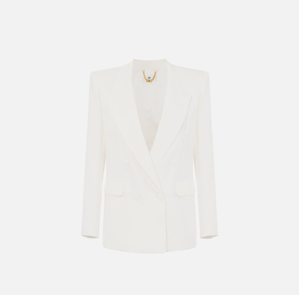 elisabetta franchi Veste en gabardine de lin mélangé