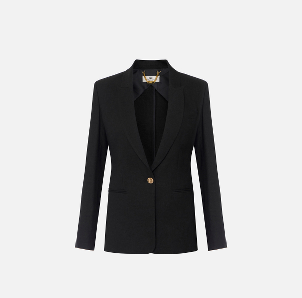 elisabetta franchi Veste en gabardine de lin mélangé