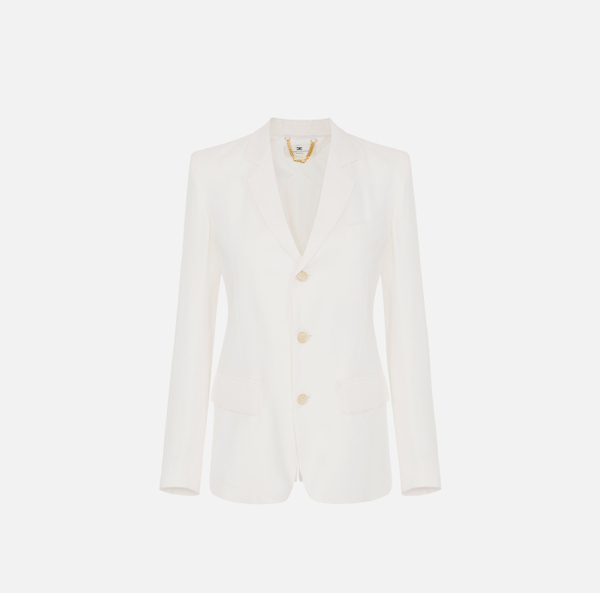 elisabetta franchi Veste en gabardine de lin mélangé