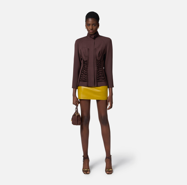 Elisabetta Franchi Veste En Laine Avec Corset à Lacets