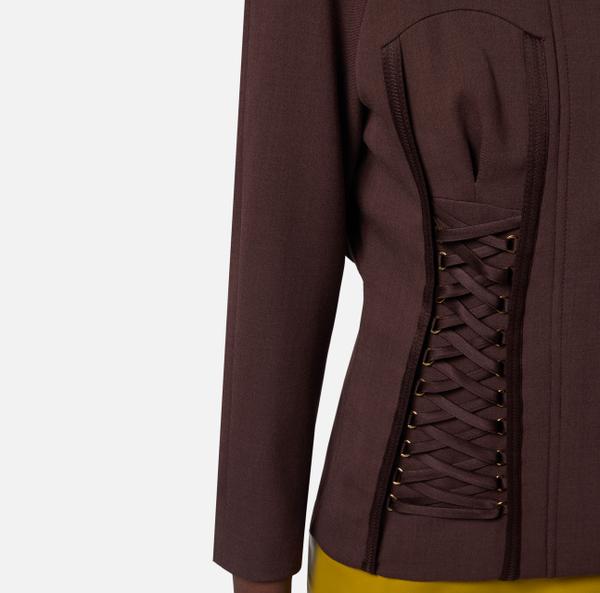 Elisabetta Franchi Veste En Laine Avec Corset à Lacets