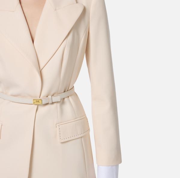 Elisabetta Franchi Veste En Laine Légère Avec Surpiqûres Contrastées
