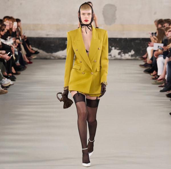 Elisabetta Franchi Veste En Laine Légère Avec Surpiqûres Contrastées