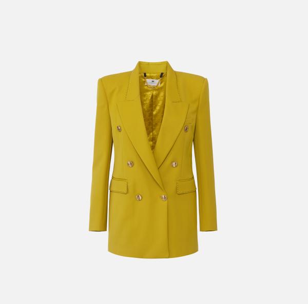 elisabetta franchi Veste en laine légère avec surpiqûres contrastées