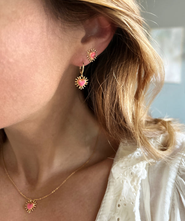 Elise Tsikis Paris Boucles D'oreilles Vigia Octobre Rose