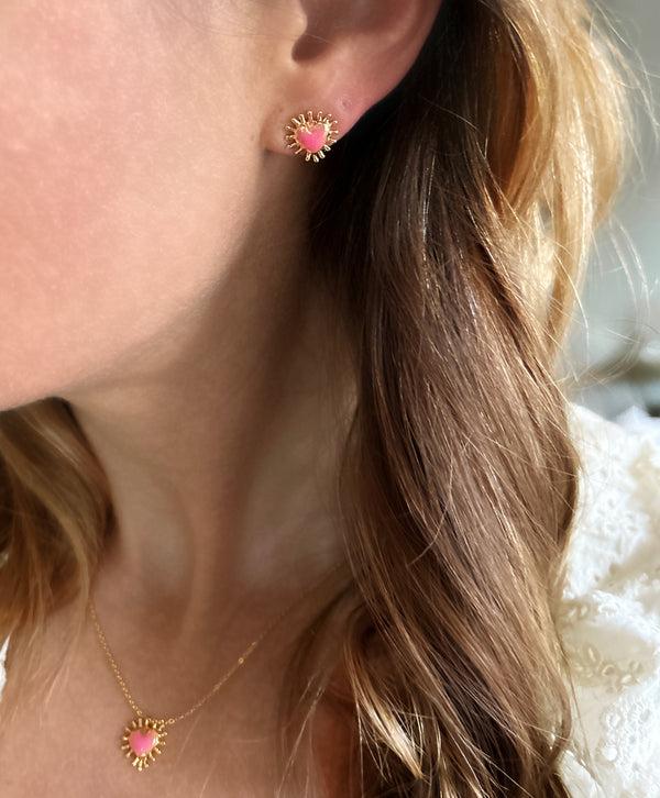 Elise Tsikis Paris Boucles D'oreilles Xelha Octobre Rose