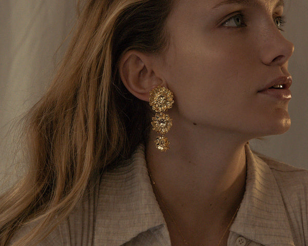 Elise Tsikis Paris Boucles D'oreilles Calas Gold