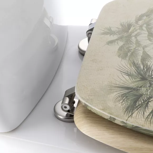 Eminza Abattant WC 18 Pouces Façon Bois Palmiers Florida