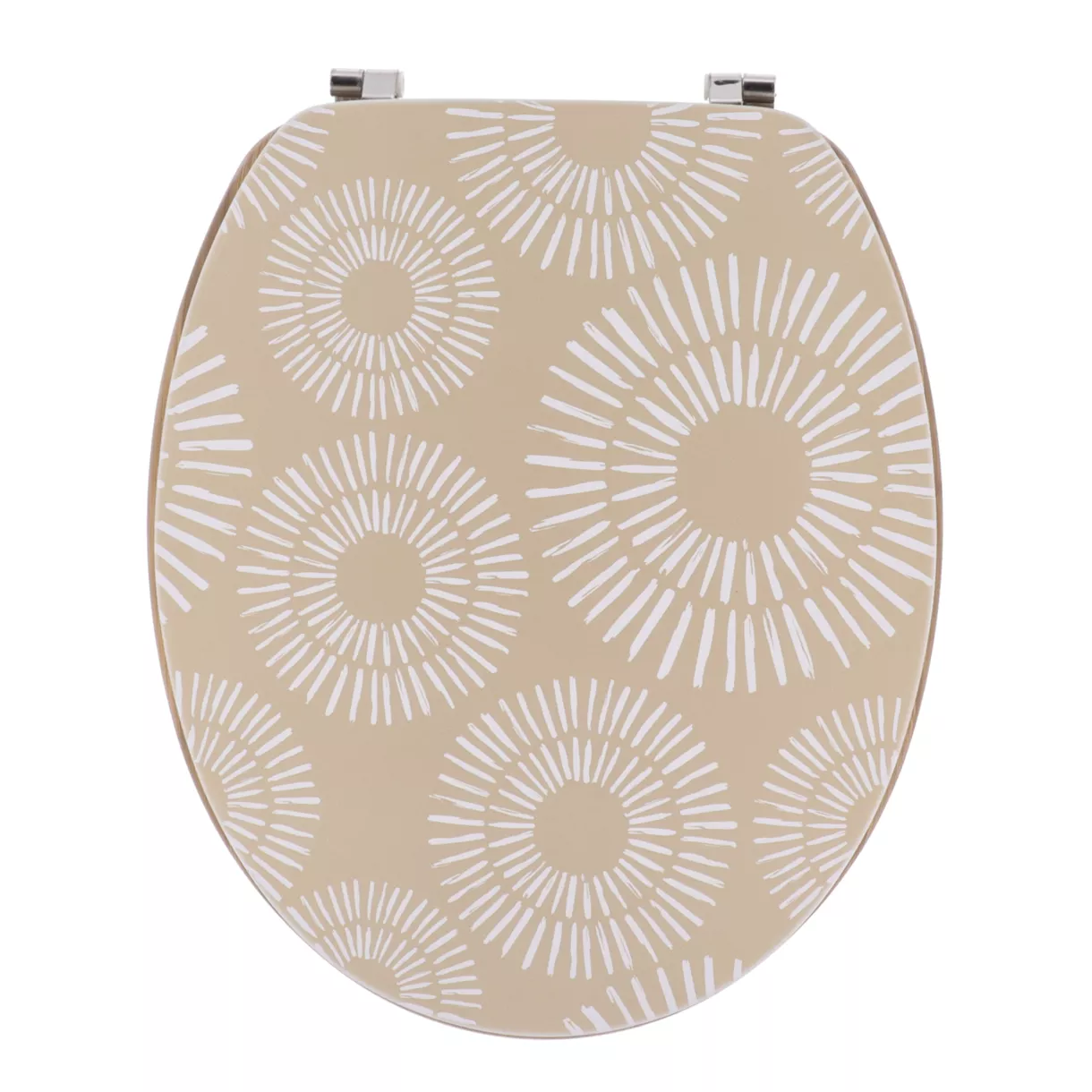 eminza Abattant WC 18 pouces MDF Ethnic Spirals Beige