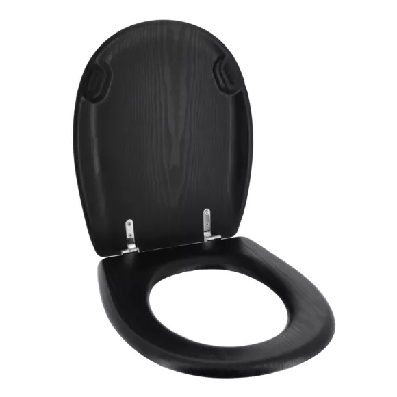 Eminza Abattant WC 18 Pouces MDF Façon Bois Scandi Noir