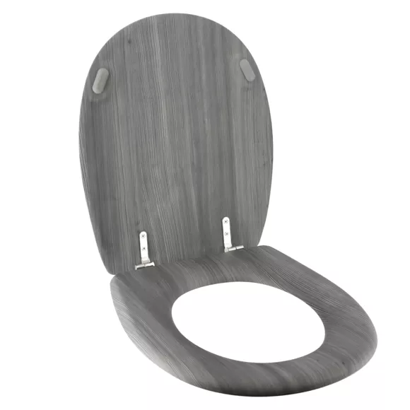 Eminza Abattant WC 18 Pouces MDF Façon Lambris Gris