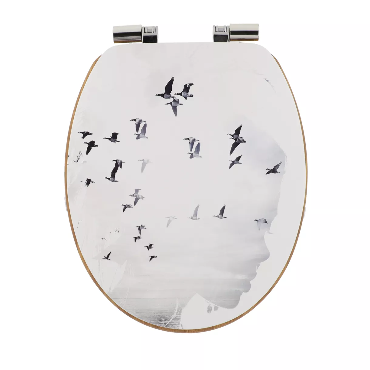 eminza Abattant WC frein de chute 18 pouces MDF Envole Blanc