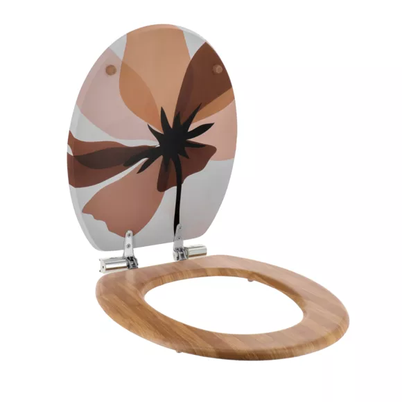 Eminza Abattant WC Frein De Chute 18 Pouces MDF Natural Simplicity Multicolore