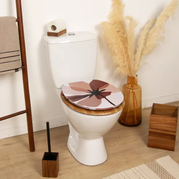 Eminza Abattant WC Frein De Chute 18 Pouces MDF Natural Simplicity Multicolore