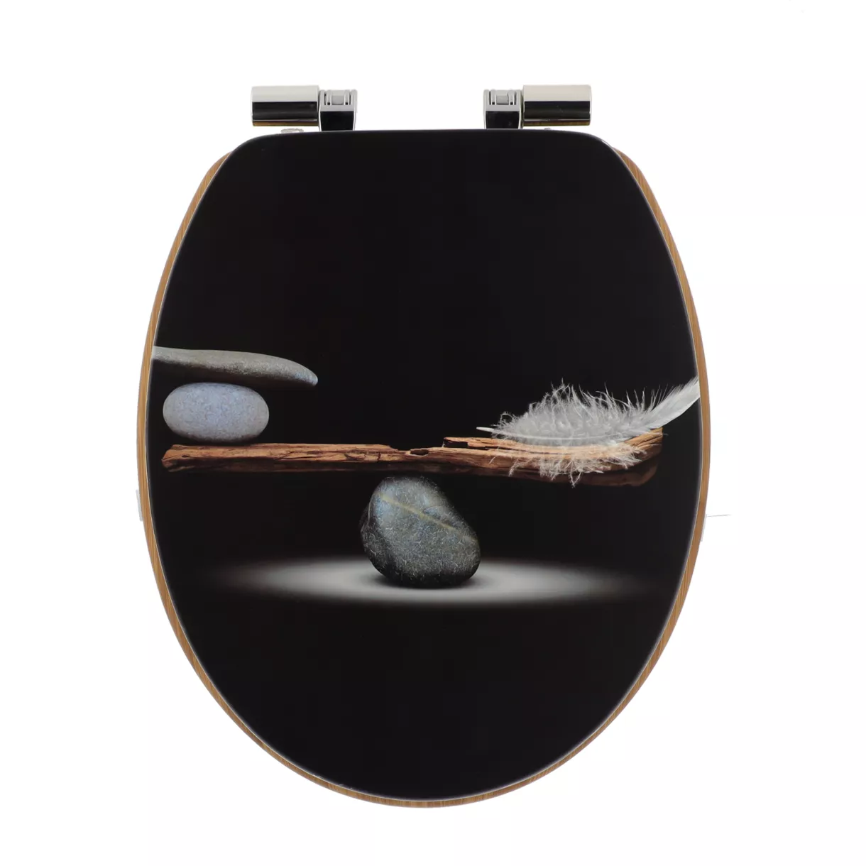 eminza Abattant WC frein de chute 18 pouces MDF Plenitude Noir
