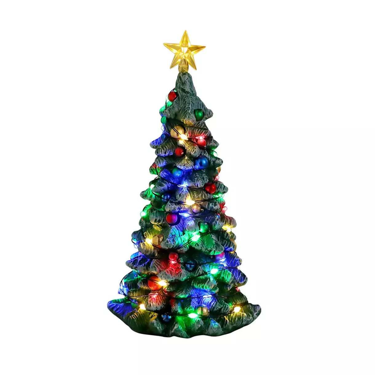 eminza Accessoire Lemax (H16 cm) Sapin de Noël lumineux Multicolore