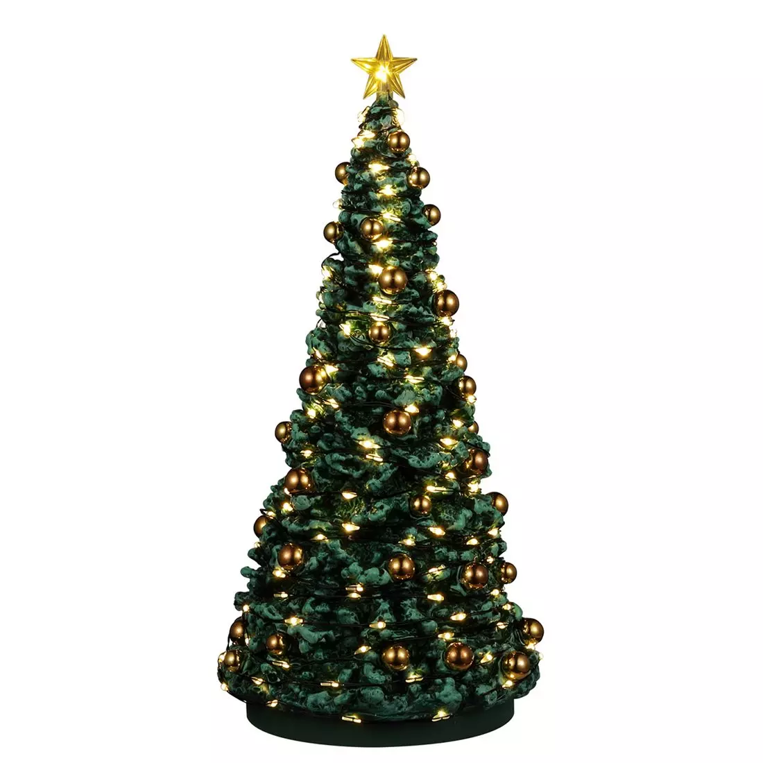 eminza Accessoire Lemax (H24 cm) Joyeux sapin de Noël illuminé