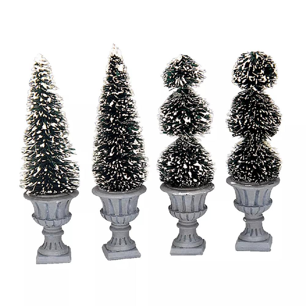 eminza Accessoire Lemax Lot de 4 Topiaires sculptées