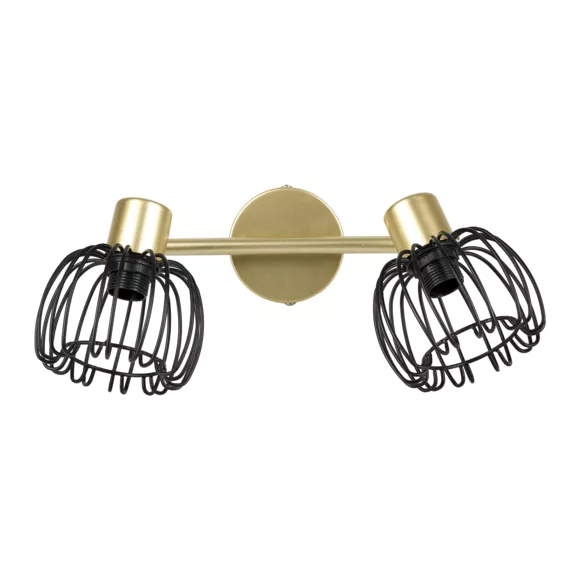 Eminza Applique Murale 2 Abat-jour Orientables Métal (13 X 17 Cm) Loft Or