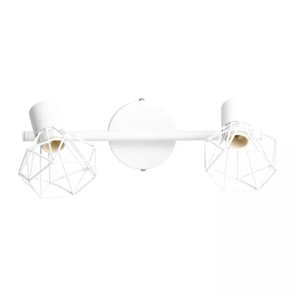 Eminza Applique Murale 2 Abat-jour Orientables Métal (30 X 16 Cm) Diamond Blanche