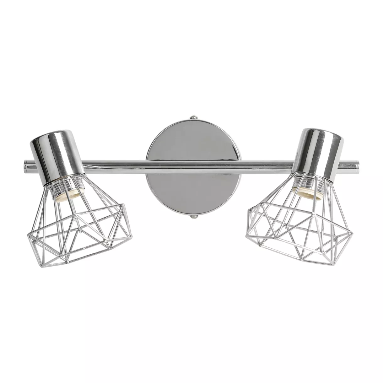 eminza Applique murale 2 abat-jour orientables métal (30 x 16 cm) Diamond Argent