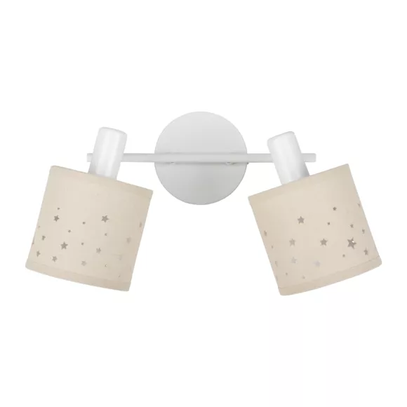 Eminza Applique Murale 2 Abat-jour Orientables Métal Et Lin (30 X 17 Cm) Estrella Beige
