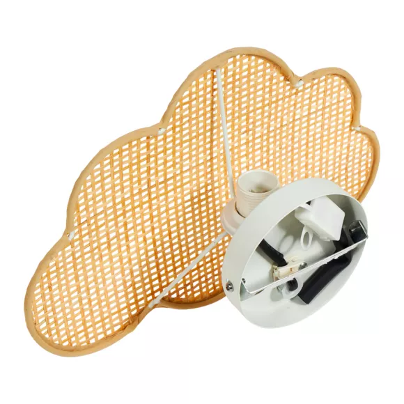 Eminza Applique Murale Enfant Bambou (30 X 20 Cm) Nuage Beige