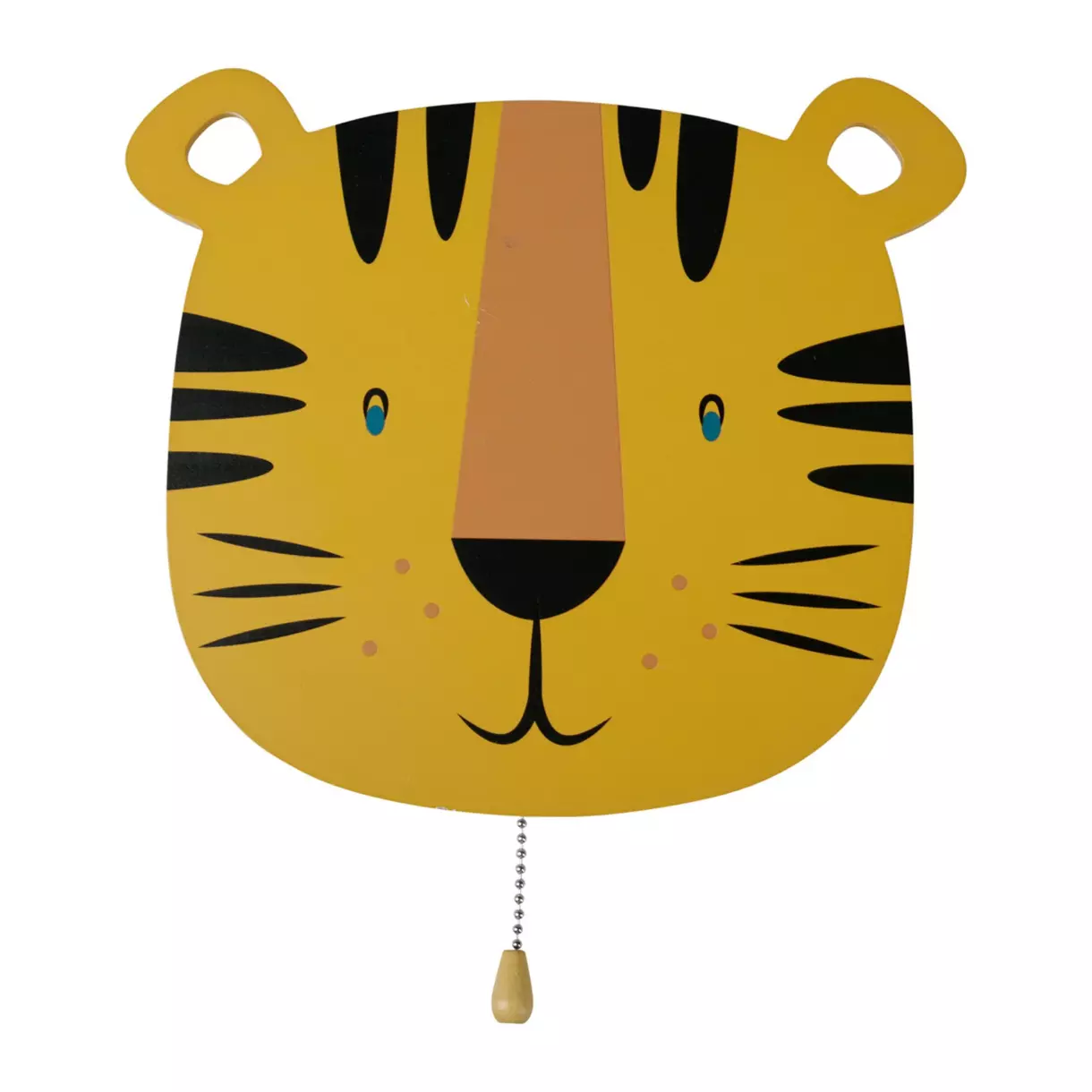 eminza Applique murale enfant bois (25 x 24 cm) Tigre Orange