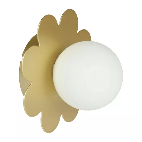 Eminza Applique Murale Métal (D15 Cm) Fleur Nacrée Dorée
