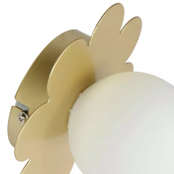 Eminza Applique Murale Métal (D15 Cm) Fleur Nacrée Dorée