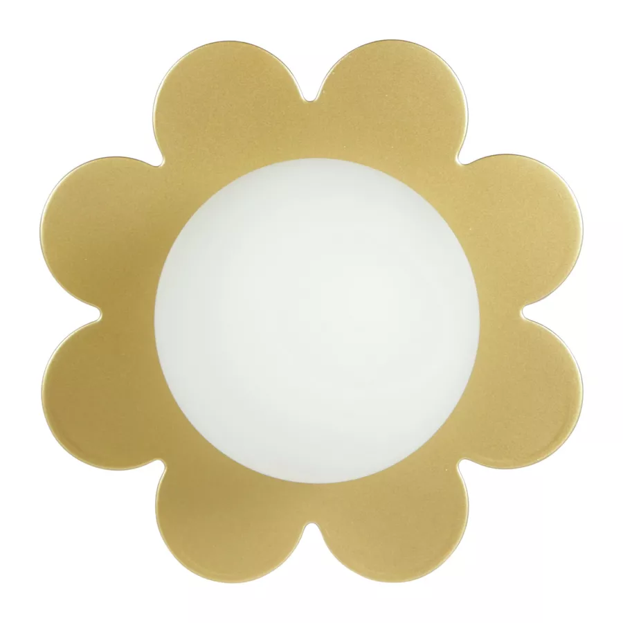 Eminza Applique Murale Métal (D15 Cm) Fleur Nacrée Dorée